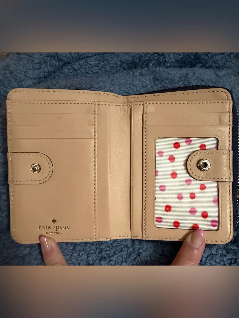 Kate Spade New York compact bifold wallet in deep navy